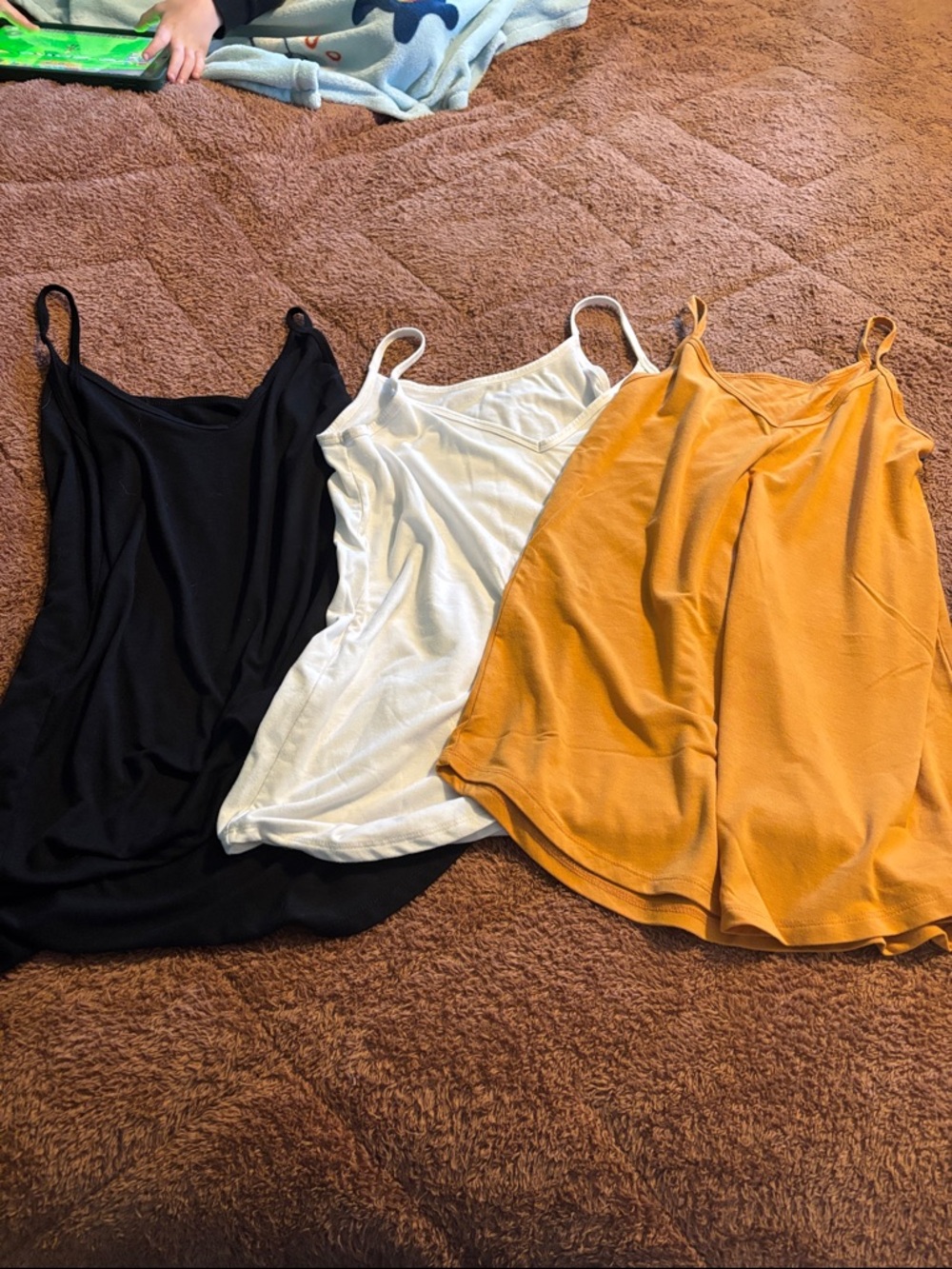 Women’s Lightweight Spaghetti Strap Cami Tank - Black, White, Mustard